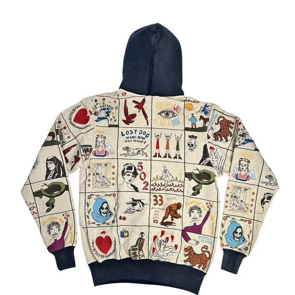 Samuel Zelig Gallery 002 Hoodie Size XS Oatmeal Embroidered - Picture 4 of 7